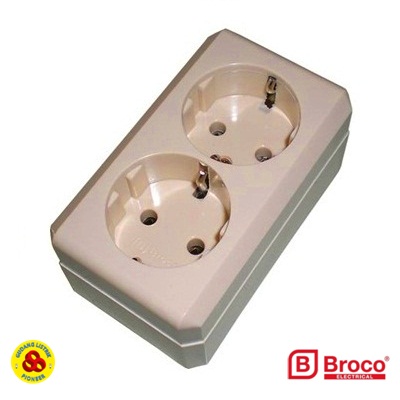 STOP KONTAK ARDE 2G OUTBOW NEW GEE BROCO 15420 CREAM