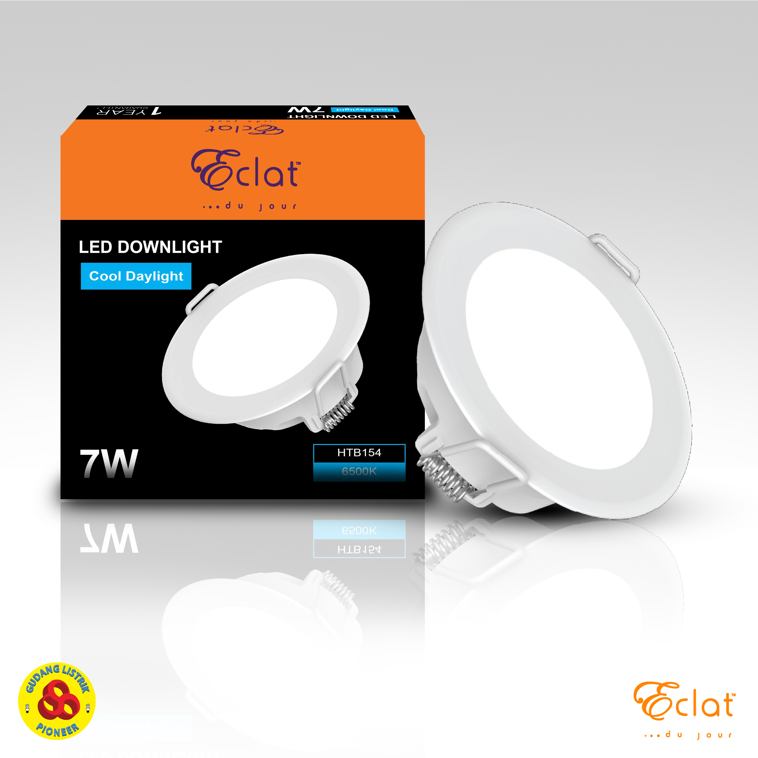 Downlight LED Eclat 7W Putih 220V AC LED D/L 7 watt CDL