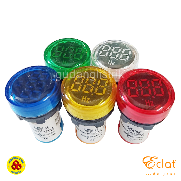 Eclat Pilot Lamp LED Hz Meter 22mm 30-105Hz Round Panel Frequency Red Indicator