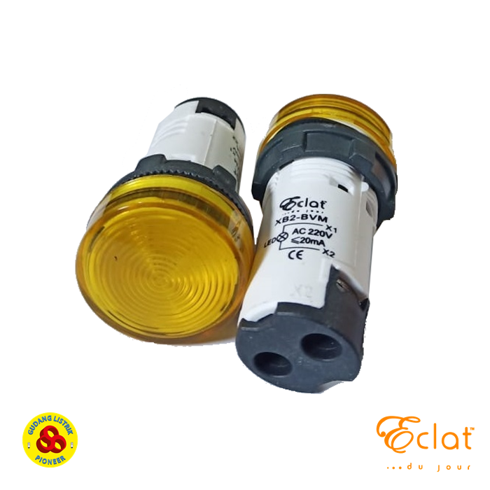 Eclat Pilot Lamp LED 22mm 220V AC Panel LED Yellow Indicator 22mm